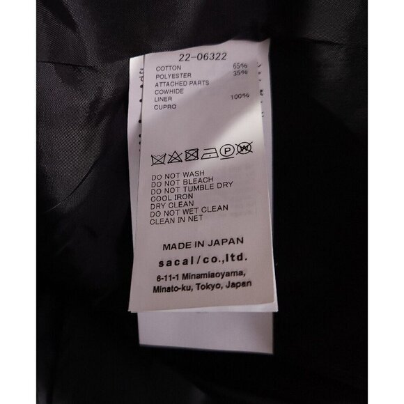 Sacai Cotton Gabardine Pleated Skirt Japan 1 US 6 Black Defect New - Picture 15 of 16